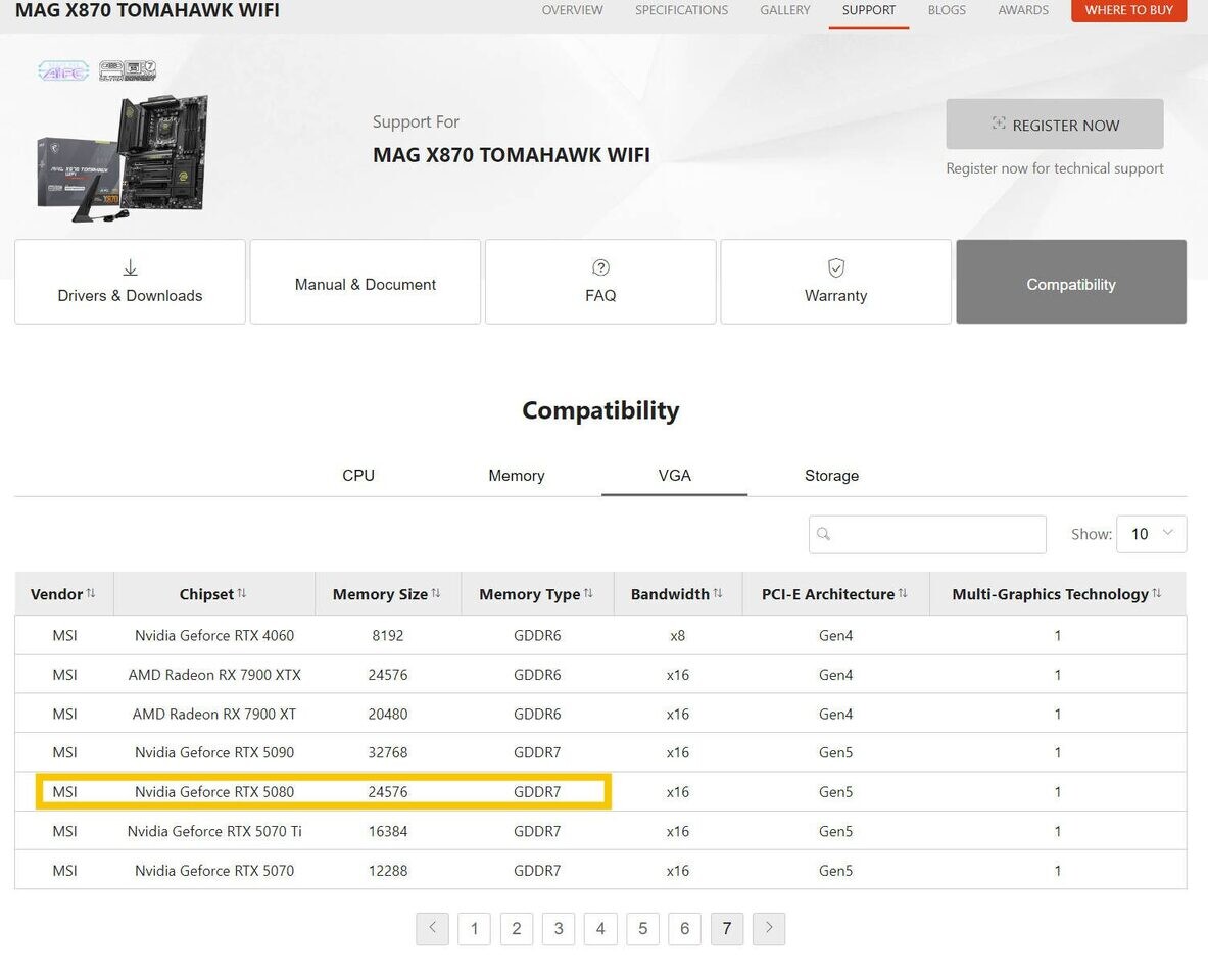 MSI Typos Suggest Possible 24GB Version of RTX 5080